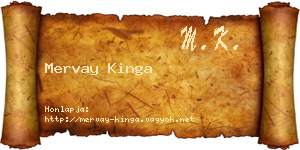 Mervay Kinga névjegykártya